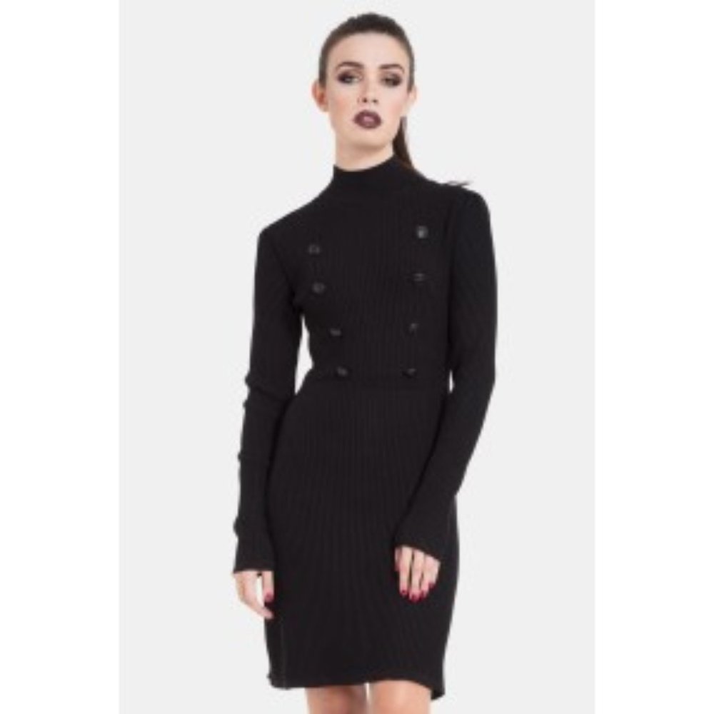 Jawbreaker Military Sailor black knit dress